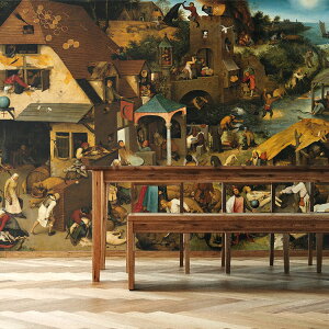 【全品対象クーポン配布中】 ネーデルラントの諺の壁紙 サイズオーダー壁紙 フリース壁紙(のりなし)西洋画 ピーテル・ブリューゲル(父) Netherlandish Proverbs NSO-S00042