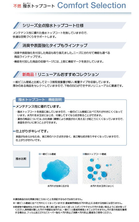 楽天市場 壁紙 クロス国産壁紙 のりなしタイプ リリカラ 不燃 撥水トップコート Comfort Selection Ll 86 Ll 8692 1m単位切り売り 壁紙屋本舗 カベガミヤホンポ