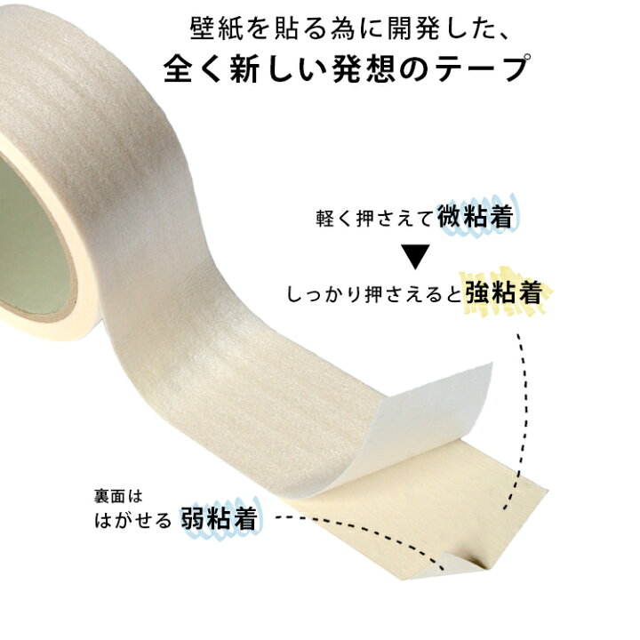 楽天市場 はがせる両面テープ貼り直しok きれいに貼れてはがせる 壁紙用両面テープ 壁紙 ふすま 襖 クッションフロア等に クッションフロア 用両面テープ賃貸のdiy リフォーム 模様替えに 壁紙屋本舗 カベガミヤホンポ