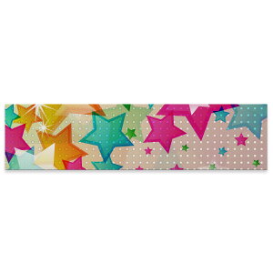 アートパネル ワイドサイズ widesize 横長 絵 絵画 飾り 1200mmx300mm フォト 壁掛け 木枠 インテリア おしゃれ アート 星 スター カラフル レインボー 007644