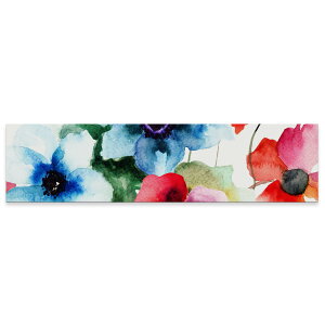 アートパネル ワイドサイズ widesize 横長 絵 絵画 飾り 1200mmx300mm フォト 壁掛け 木枠 インテリア おしゃれ アート 花  水彩 赤 ブルー レッド 008095