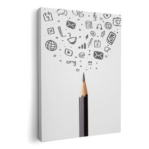 アートパネル 絵 絵画 飾り 選べるサイズ 594×841mm A1 モダン 玄関 写真 フォト インテリア おしゃれ 006316 アイコン 鉛筆