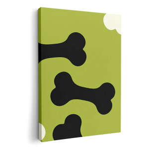 アートパネル 絵 絵画 飾り 選べるサイズ 594×841mm A1 モダン 玄関 写真 フォト インテリア おしゃれ 008110 黄緑 犬 骨 模様