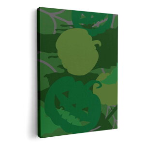 アートパネル 絵 絵画 飾り 選べるサイズ 594×841mm A1 モダン 玄関 写真 フォト インテリア おしゃれ 008502 緑 グリーン ハロウィン カボチャ 模様
