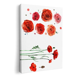 アートパネル 絵 絵画 飾り 選べるサイズ 594×841mm A1 モダン 玄関 写真 フォト インテリア おしゃれ 014762 花 植物 赤