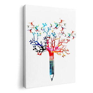 アートパネル 絵 絵画 飾り 選べるサイズ 594×841mm A1 モダン 玄関 写真 フォト インテリア おしゃれ 015777 鉛筆 木 枝 カラフル