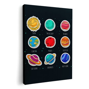 アートパネル 絵 絵画 飾り 選べるサイズ 594×841mm A1 モダン 玄関 写真 フォト インテリア おしゃれ 015956 太陽系 宇宙 惑星