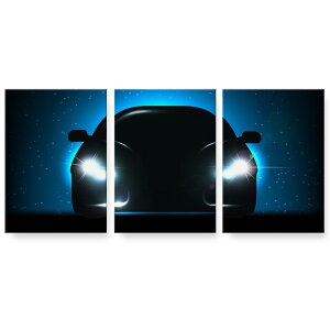 アートパネル 絵 絵画 飾り 選べるサイズ 594×841mm A1 3枚セット セット物 モダン 玄関 写真 フォト インテリア おしゃれ 000088 夜空 車 星