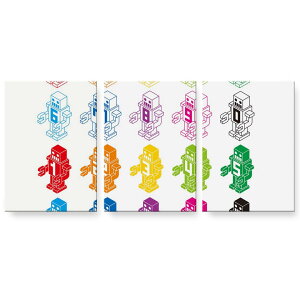アートパネル 絵 絵画 飾り 選べるサイズ 594×841mm A1 3枚セット セット物 モダン 玄関 写真 フォト インテリア おしゃれ 000135 カラフル ロボット 数字