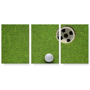 アートパネル 3連 3枚セット 絵 絵画 飾り igsticker 594mmx420mm A2 フォト 壁掛け 木枠 インテリア おしゃれ 000206 ゴルフ ショット 芝生