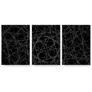 アートパネル 3連 3枚セット 絵 絵画 飾り igsticker 594mmx420mm A2 フォト 壁掛け 木枠 インテリア おしゃれ 000308 黒 鉛筆 デザイン