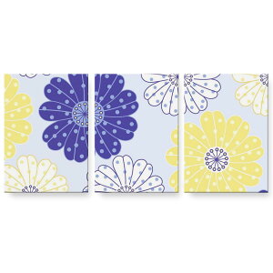 アートパネル 3連 3枚セット 絵 絵画 飾り igsticker 594mmx420mm A2 フォト 壁掛け 木枠 インテリア おしゃれ 000684 花 ドット