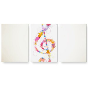 アートパネル 3連 3枚セット 絵 絵画 飾り igsticker 594mmx420mm A2 フォト 壁掛け 木枠 インテリア おしゃれ 000968 ト音記号 音符