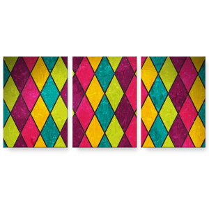 アートパネル 絵 絵画 飾り 選べるサイズ 594×841mm A1 3枚セット セット物 モダン 玄関 写真 フォト インテリア おしゃれ 001004 カラフル ステンドグラス風