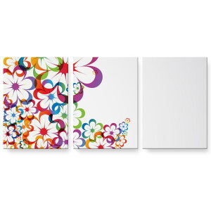 アートパネル 3連 3枚セット 絵 絵画 飾り igsticker 594mmx420mm A2 フォト 壁掛け 木枠 インテリア おしゃれ 001107 花 カラフル