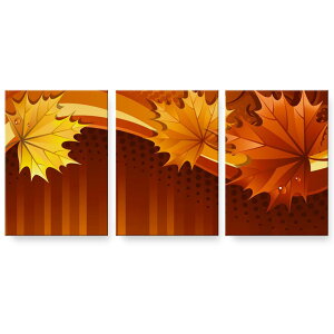 アートパネル 3連 3枚セット 絵 絵画 飾り igsticker 594mmx420mm A2 フォト 壁掛け 木枠 インテリア おしゃれ 001251 紅葉 秋