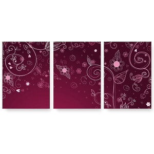 アートパネル 絵 絵画 飾り 選べるサイズ 594×841mm A1 3枚セット セット物 モダン 玄関 写真 フォト インテリア おしゃれ 001258 花 赤紫