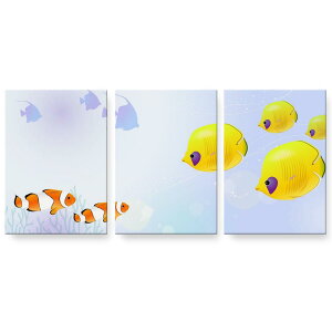 アートパネル 絵 絵画 飾り 選べるサイズ 594×841mm A1 3枚セット セット物 モダン 玄関 写真 フォト インテリア おしゃれ 001355 海 魚