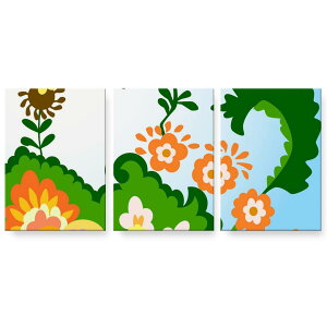 アートパネル 3連 3枚セット 絵 絵画 飾り igsticker 594mmx420mm A2 フォト 壁掛け 木枠 インテリア おしゃれ 001643 花 イラスト