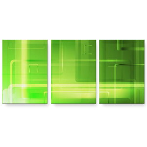 アートパネル 絵 絵画 飾り 選べるサイズ 594×841mm A1 3枚セット セット物 モダン 玄関 写真 フォト インテリア おしゃれ 001816 シンプル 模様 緑