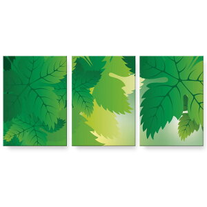 アートパネル 3連 3枚セット 絵 絵画 飾り igsticker 594mmx420mm A2 フォト 壁掛け 木枠 インテリア おしゃれ 001850 植物 緑 イラスト