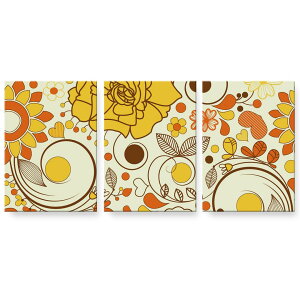 アートパネル 絵 絵画 飾り 選べるサイズ 594×841mm A1 3枚セット セット物 モダン 玄関 写真 フォト インテリア おしゃれ 001880 花  オレンジ