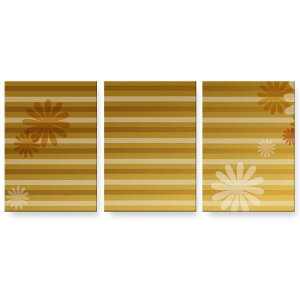 アートパネル 絵 絵画 飾り 選べるサイズ 594×841mm A1 3枚セット セット物 モダン 玄関 写真 フォト インテリア おしゃれ 001894 花 ボーダー 黄色