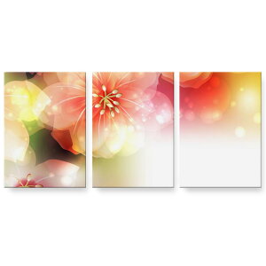 アートパネル 3連 3枚セット 絵 絵画 飾り igsticker 594mmx420mm A2 フォト 壁掛け 木枠 インテリア おしゃれ 001990 花  カラフル