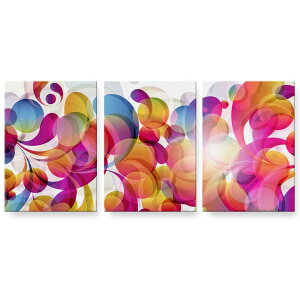アートパネル 3連 3枚セット 絵 絵画 飾り igsticker 594mmx420mm A2 フォト 壁掛け 木枠 インテリア おしゃれ 002088 花  カラフル