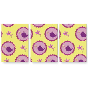 アートパネル 3連 3枚セット 絵 絵画 飾り igsticker 594mmx420mm A2 フォト 壁掛け 木枠 インテリア おしゃれ 002407 鳥 動物 イラスト