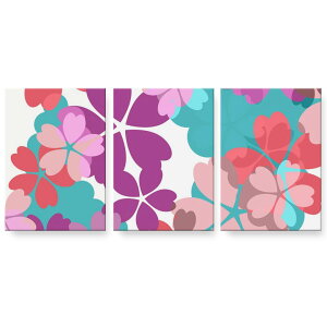 アートパネル 3連 3枚セット 絵 絵画 飾り igsticker 594mmx420mm A2 フォト 壁掛け 木枠 インテリア おしゃれ 002472 花  ピンク