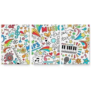 アートパネル 3連 3枚セット 絵 絵画 飾り igsticker 594mmx420mm A2 フォト 壁掛け 木枠 インテリア おしゃれ 002522 カラフル ポップ