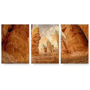 アートパネル 3連 3枚セット 絵 絵画 飾り igsticker 594mmx420mm A2 フォト 壁掛け 木枠 インテリア おしゃれ 023068 岩 自然 景色