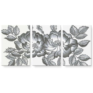 アートパネル 絵 絵画 飾り 選べるサイズ 594×841mm A1 3枚セット セット物 モダン 玄関 写真 フォト インテリア おしゃれ 023753 花 フラワー 鉛筆画