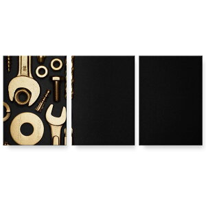 アートパネル 絵 絵画 飾り 選べるサイズ 594×841mm A1 3枚セット セット物 モダン 玄関 写真 フォト インテリア おしゃれ 023764 工具 黒