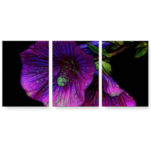 アートパネル 絵 絵画 飾り 選べるサイズ 594×841mm A1 3枚セット セット物 モダン 玄関 写真 フォト インテリア おしゃれ 023878 花 フラワー 朝顔