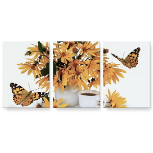 アートパネル 絵 絵画 飾り 選べるサイズ 594×841mm A1 3枚セット セット物 モダン 玄関 写真 フォト インテリア おしゃれ 025819 花 フラワー 蝶々