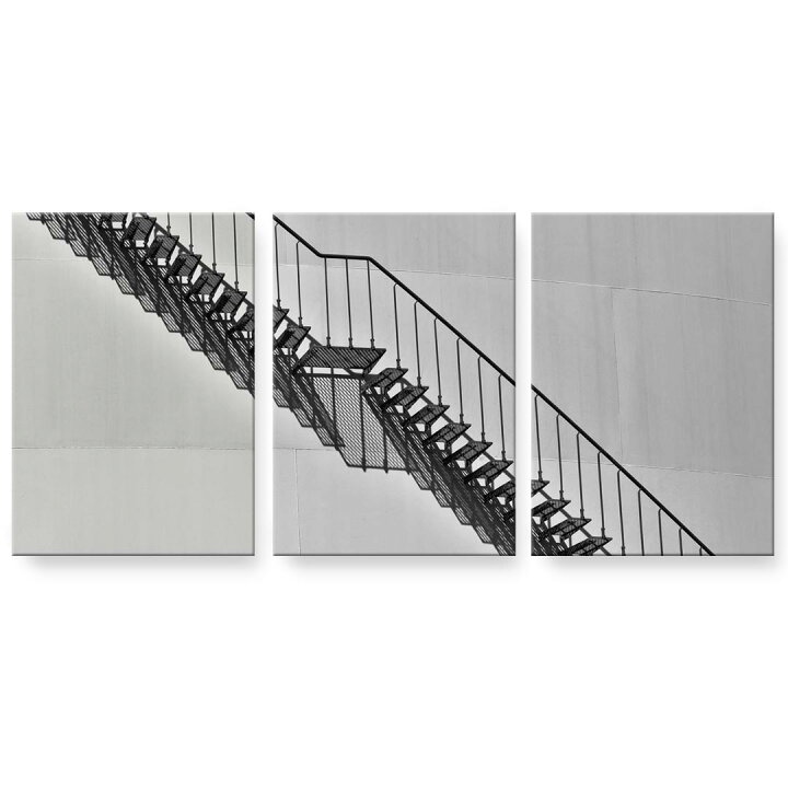 楽天市場 アートパネル 絵 絵画 飾り 選べるサイズ 594 841mm A1 3枚セット セット物 モダン 玄関 写真 フォト インテリア おしゃれ 0250 階段 モノクロ Kabeコレ