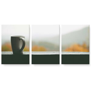アートパネル 絵 絵画 飾り 選べるサイズ 594×841mm A1 3枚セット セット物 モダン 玄関 写真 フォト インテリア おしゃれ 025936 マグカップ 窓 秋