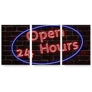 アートパネル 3連 3枚セット 絵 絵画 飾り igsticker 594mmx420mm A2 フォト 壁掛け 木枠 インテリア おしゃれ 026074 ネオン 看板 ライト