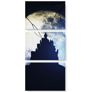 アートパネル 3連 3枚セット 絵 絵画 飾り igsticker 594mmx420mm A2 フォト 壁掛け 木枠 インテリア おしゃれ 館 月 032812