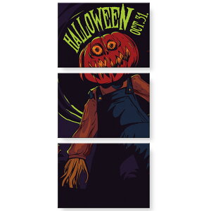 アートパネル 3連 3枚セット 絵 絵画 飾り igsticker 594mmx420mm A2 フォト 壁掛け 木枠 インテリア おしゃれ かぼちゃ アート 032818