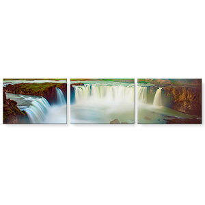 アートパネル 3連 3枚セットC 絵 絵画 飾り igsticker 420mmx297mm A3 フォト 壁掛け 木枠 インテリア おしゃれ 滝 景色 自然 033040