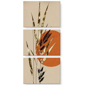 アートパネル 3連 3枚セット 絵 絵画 飾り igsticker 420mmx297mm A3 フォト 壁掛け 木枠 インテリア おしゃれ 稲穂 日の丸 033120