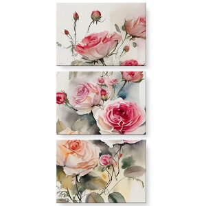 アートパネル 3連 3枚セット 絵 絵画 飾り igsticker 420mmx297mm A3 フォト 壁掛け 木枠 インテリア おしゃれ バラ 花 033123