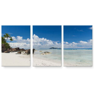 アートパネル 3連 3枚セット 絵 絵画 飾り igsticker 594mmx420mm A2 フォト 壁掛け 木枠 インテリア おしゃれ 014935 夏 海 海岸 自然