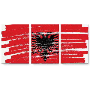 アートパネル 3連 3枚セット 絵 絵画 飾り igsticker 594mmx420mm A2 フォト 壁掛け 木枠 インテリア おしゃれ 018379 国旗 albania アルバニア