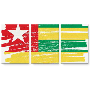 アートパネル 絵 絵画 飾り 選べるサイズ 594×841mm A1 3枚セット セット物 モダン 玄関 写真 フォト インテリア おしゃれ 018582 国旗 togo トーゴ