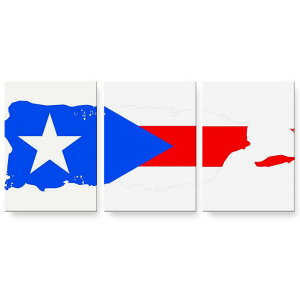アートパネル 3連 3枚セット 絵 絵画 飾り igsticker 594mmx420mm A2 フォト 壁掛け 木枠 インテリア おしゃれ 018926 国旗 puerto_rico プエルトリコ