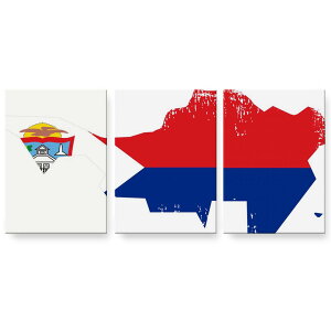 アートパネル 3連 3枚セット 絵 絵画 飾り igsticker 594mmx420mm A2 フォト 壁掛け 木枠 インテリア おしゃれ 018934 国旗 saint_marten サンマルタン